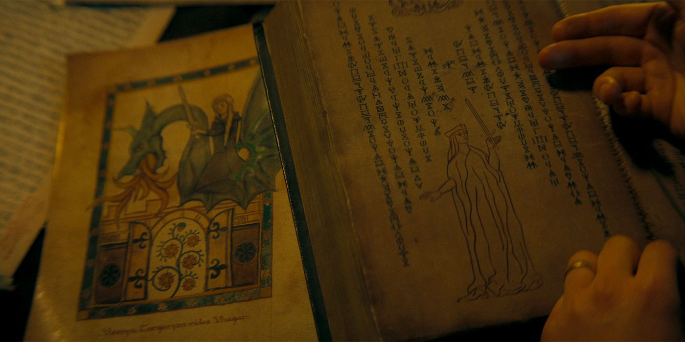 Visenya Targaryen in a book in House of the Dragon Season 2