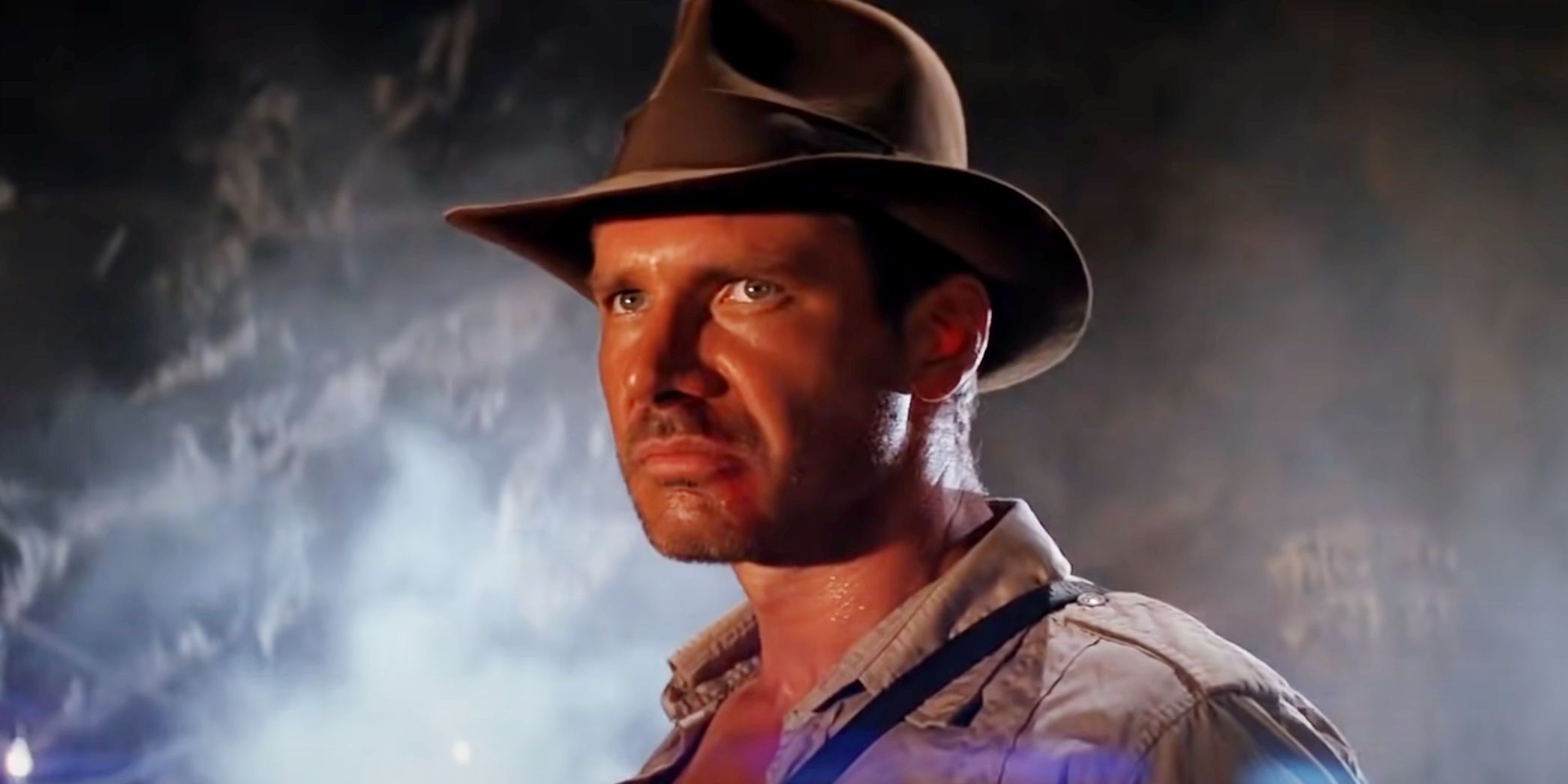 Harrison Ford as Indiana Jones in Indiana Jones and the Temple of Doom