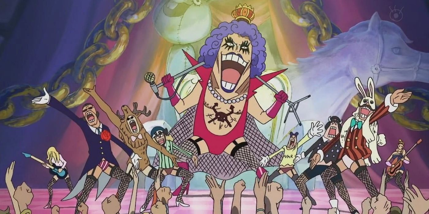 Ivankov dancing in Impel Down from One Piece.