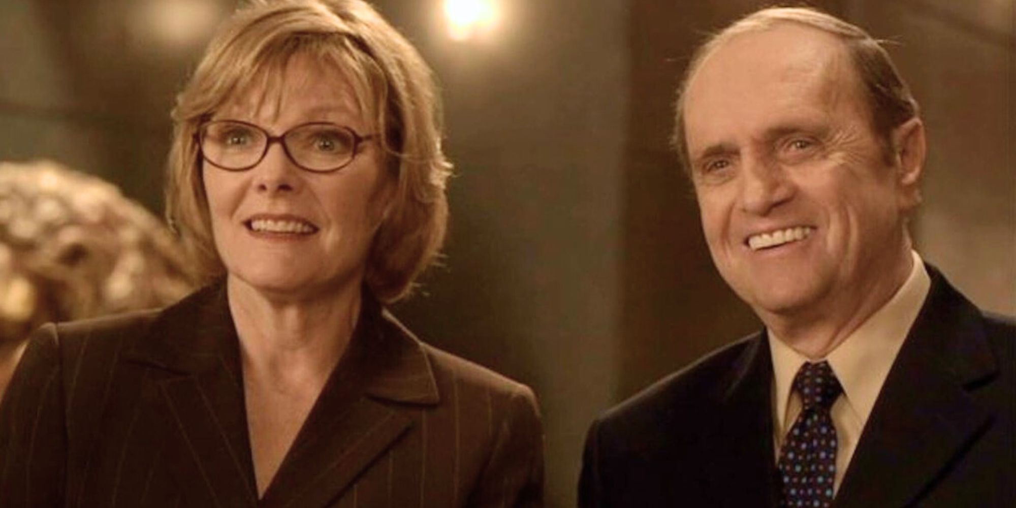 Jane Curtain standing next to Bob Newhart in The Librarians