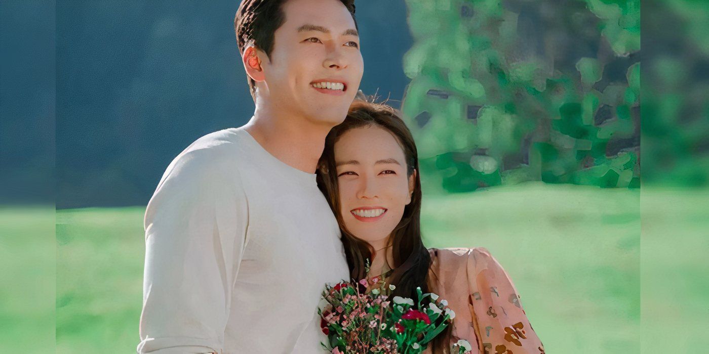 Jeong-hyeok and Se-ri leaning against each other in Crash Landing on You.