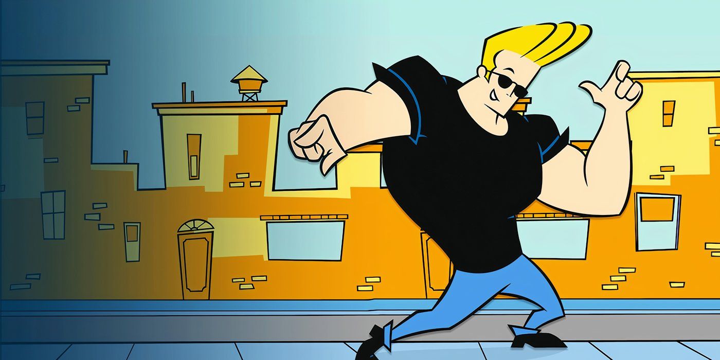 Johnny Bravo dancing in the street in the show of the same name