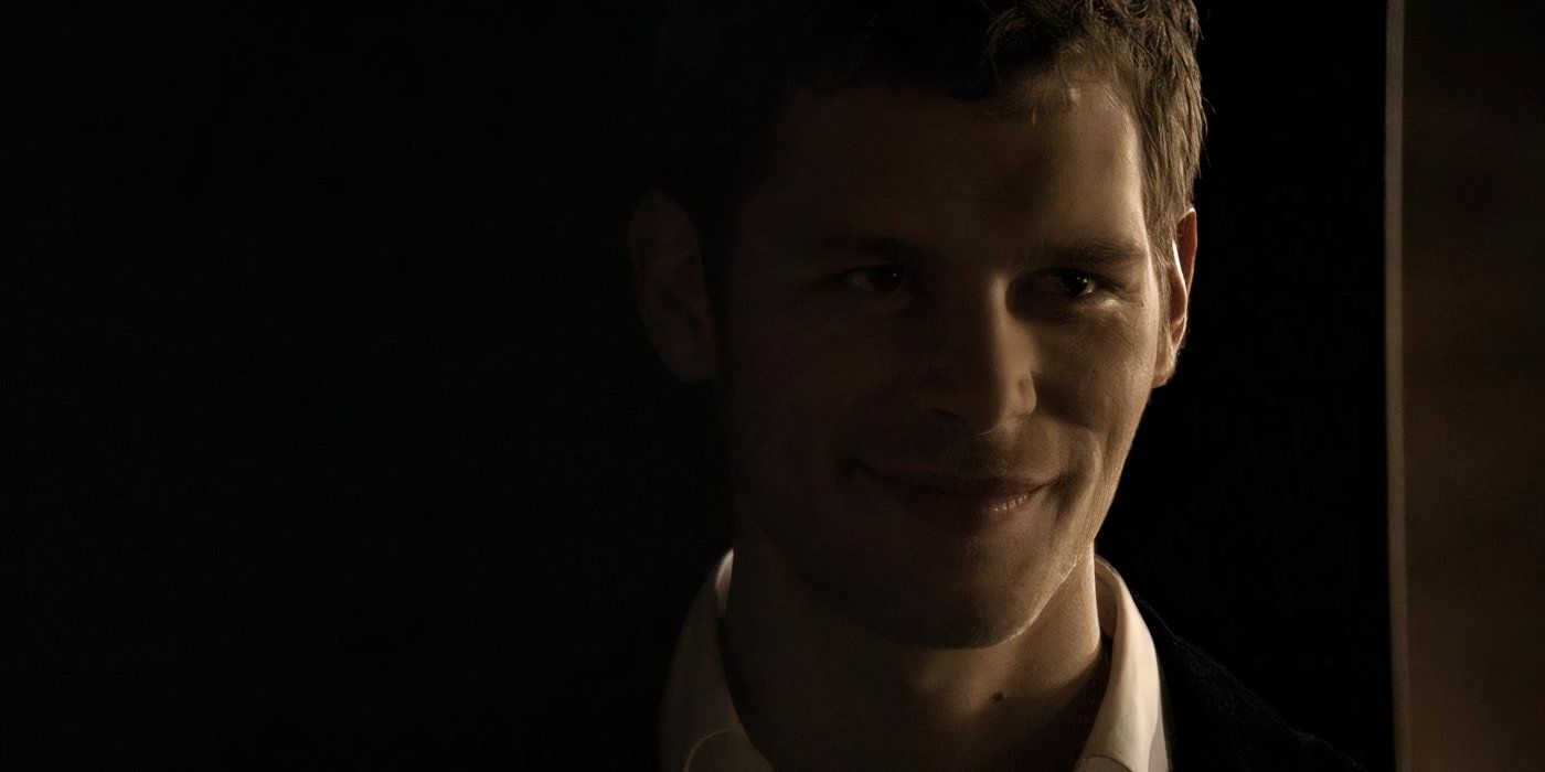 Joseph Morgan as Klaus stepping out of the shadows in The Vampire Diaries