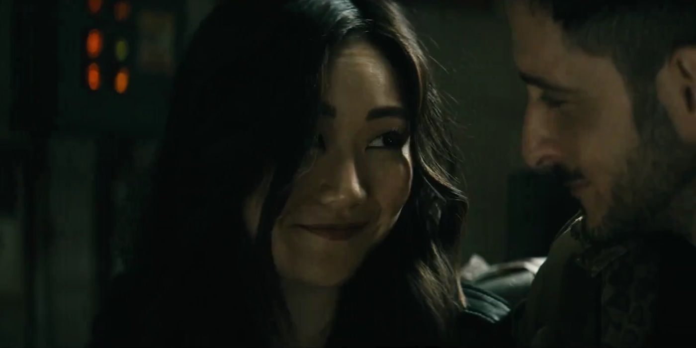 Karen Fukuhara, smiling as Kimiko at Frenchie, in The Boys Season 4 Episode 7