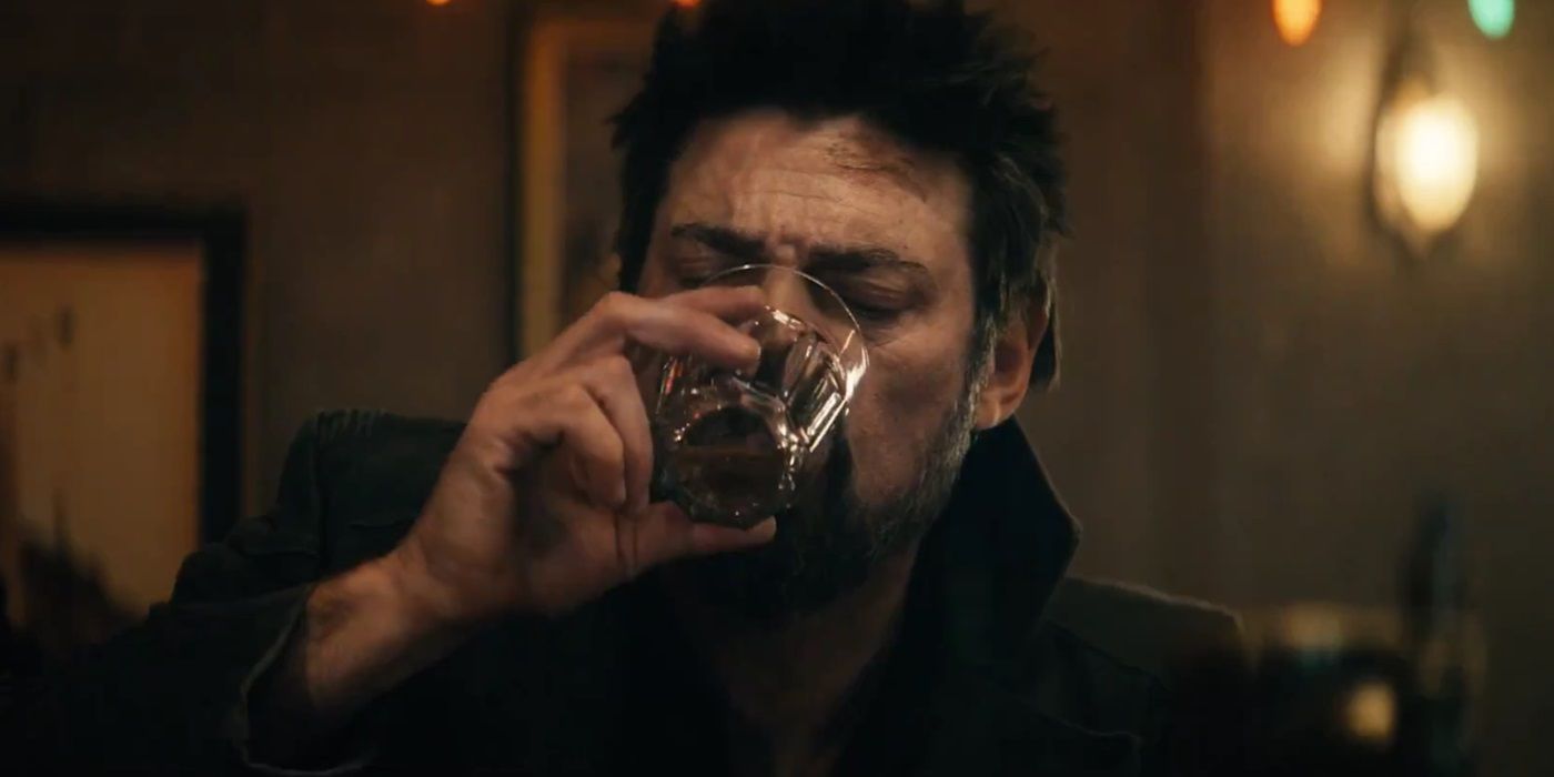 Karl Urban, drinking as Butcher, in The Boys Season 4 Episode 7