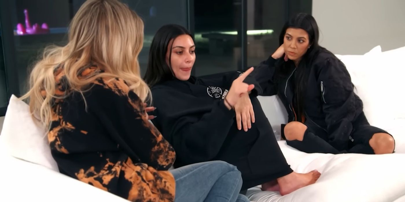 Kim Kardashian and her sisters in Keeping up with the Kardashians