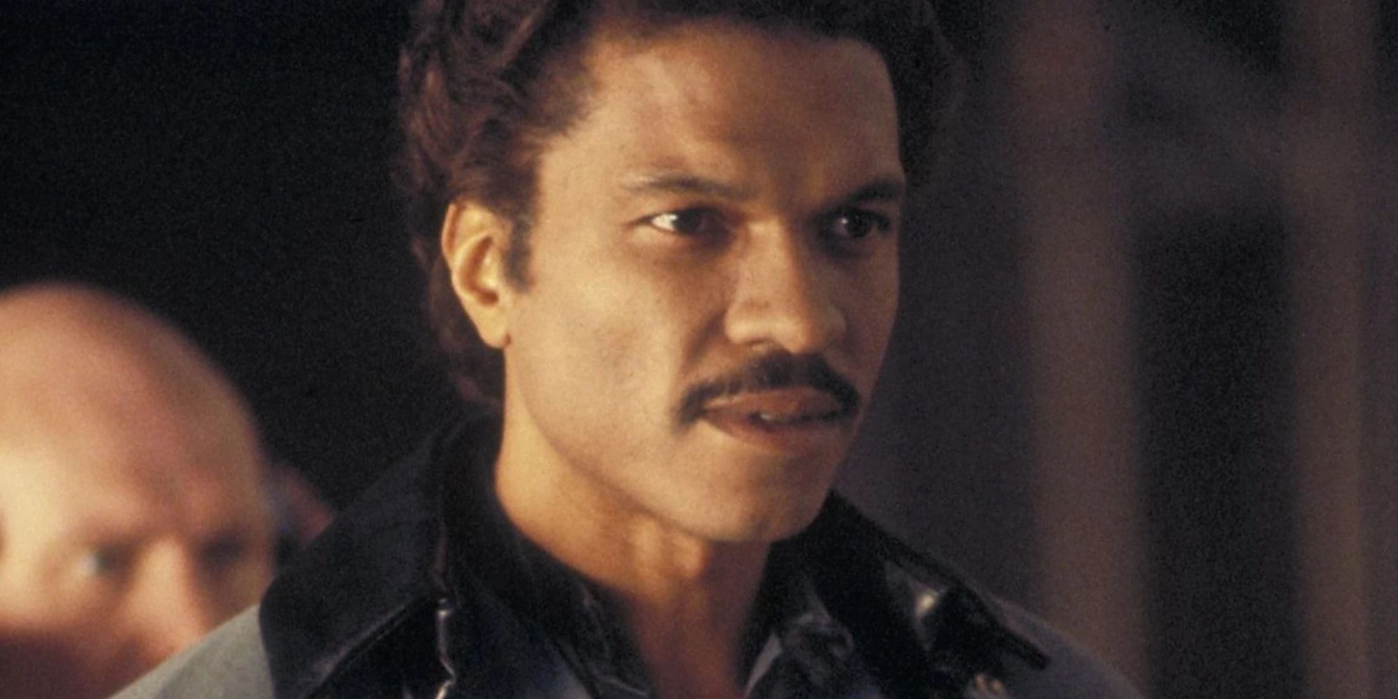 Lando looking intently at something in The Empire Strikes Back