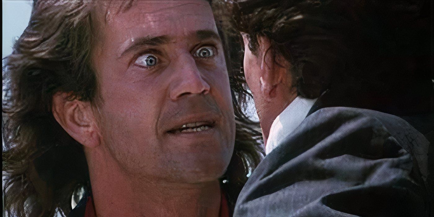 Mel Gibson with crazy eyes in Lethal Weapon