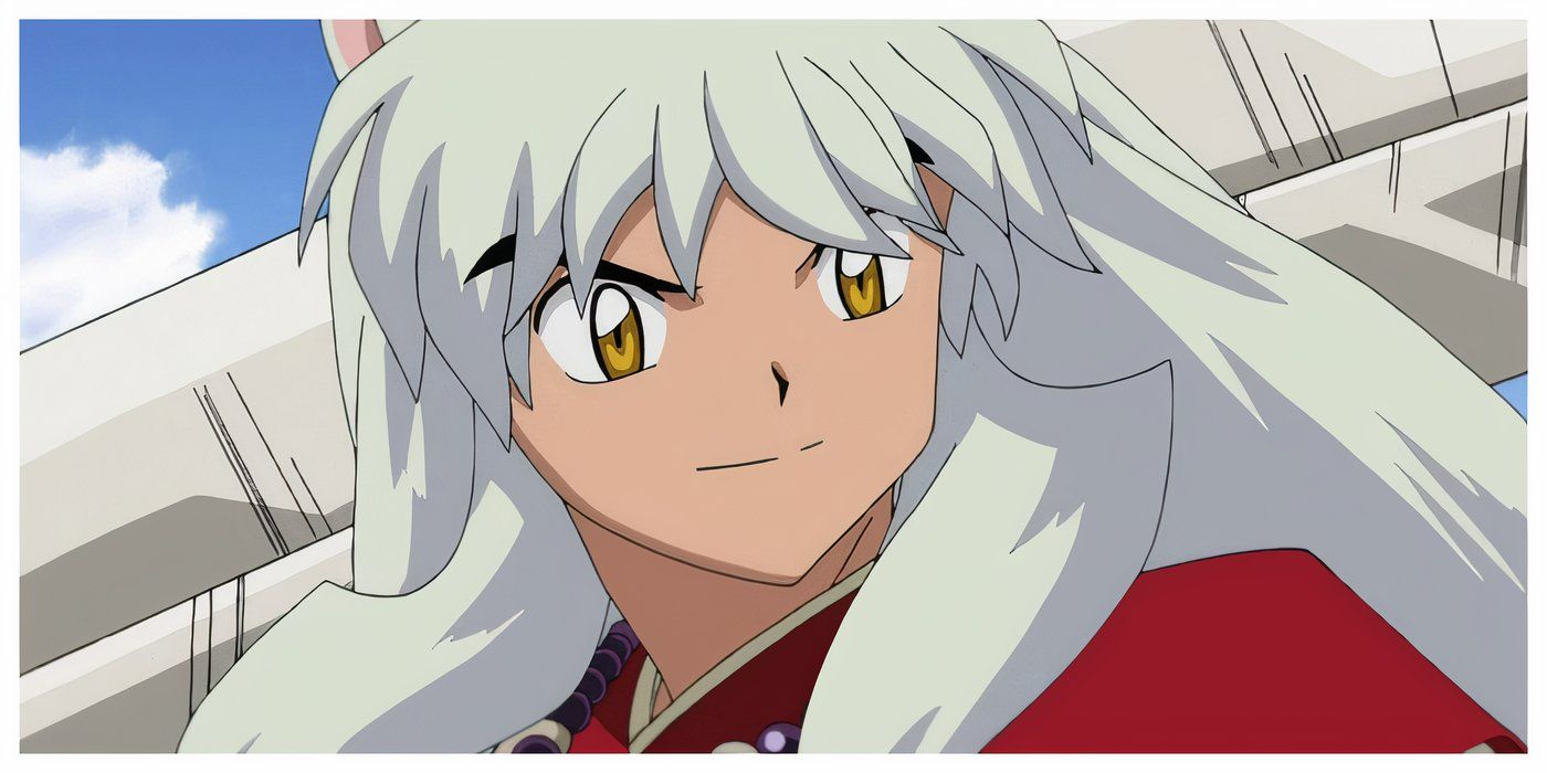 InuYasha smiling while holding his sword, InuYasha