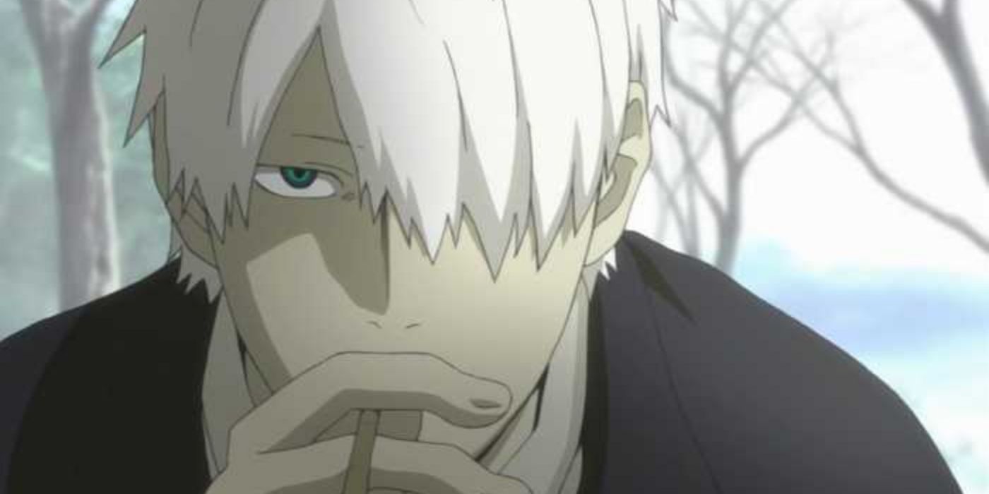 Ginko smoking in Mushishi