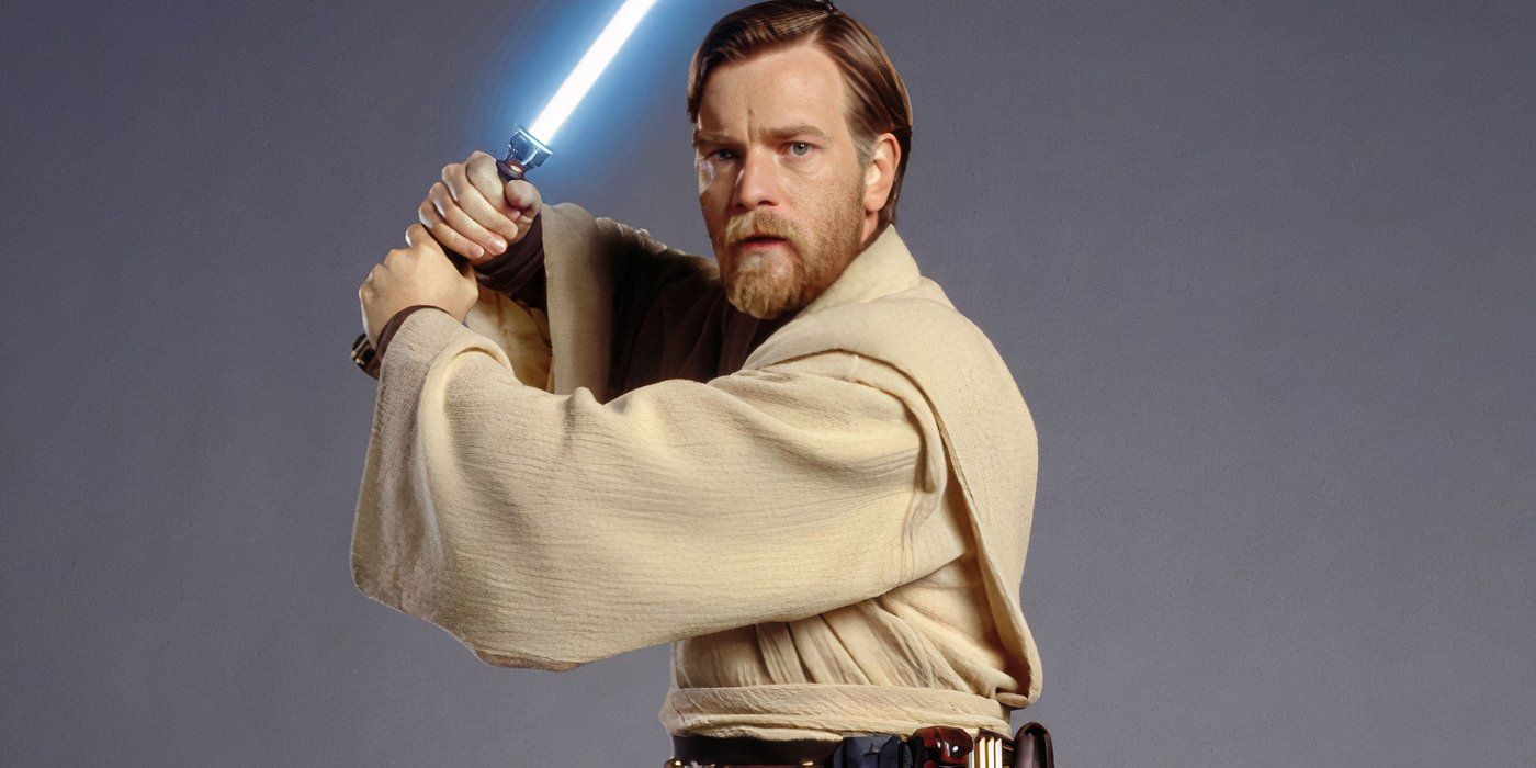 Obi-Wan Kenobi, posing with lightsaber drawn in Revenge of the Sith 