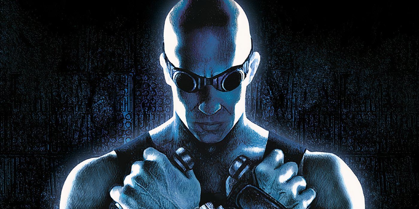 Vin Diesel as Riddick with his hands crossed in his chest in 'Pitch Black'