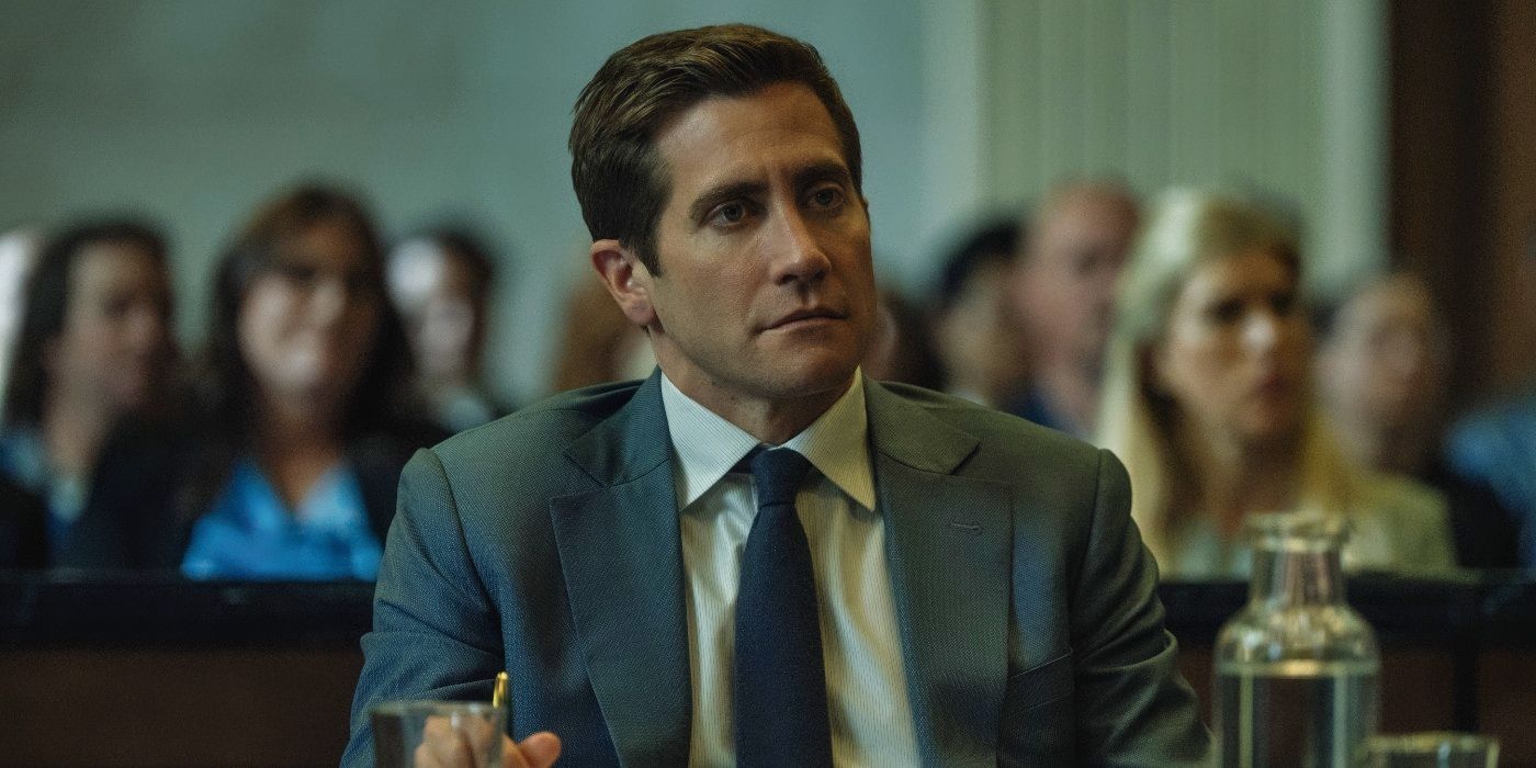 Jake Gyllenhaal as Risty Sabich sitting in court in AppleTV+'s 'Presumed Innocent'