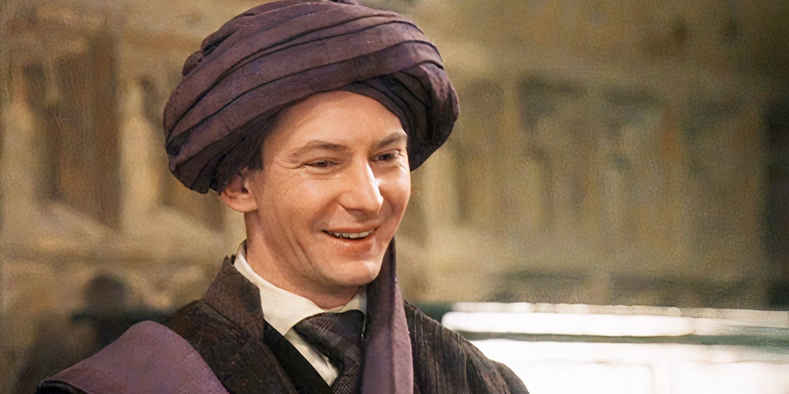 Quirinus Quirrell (Ian Hart) en Harry Potter y la piedra filosofal