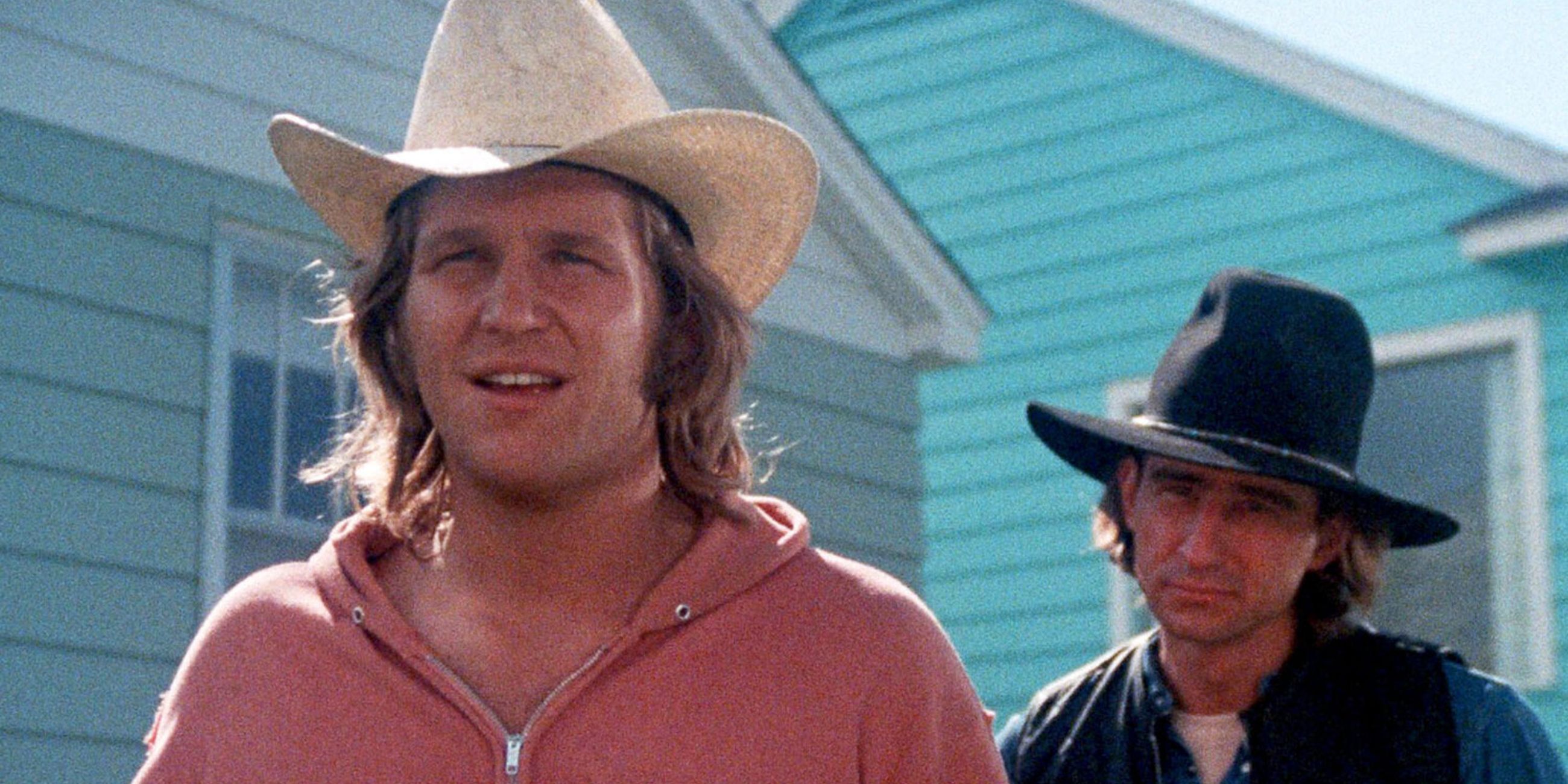 Jeff Bridges and Sam Waterson wearing big hats in Rancho Deluxe - 1975