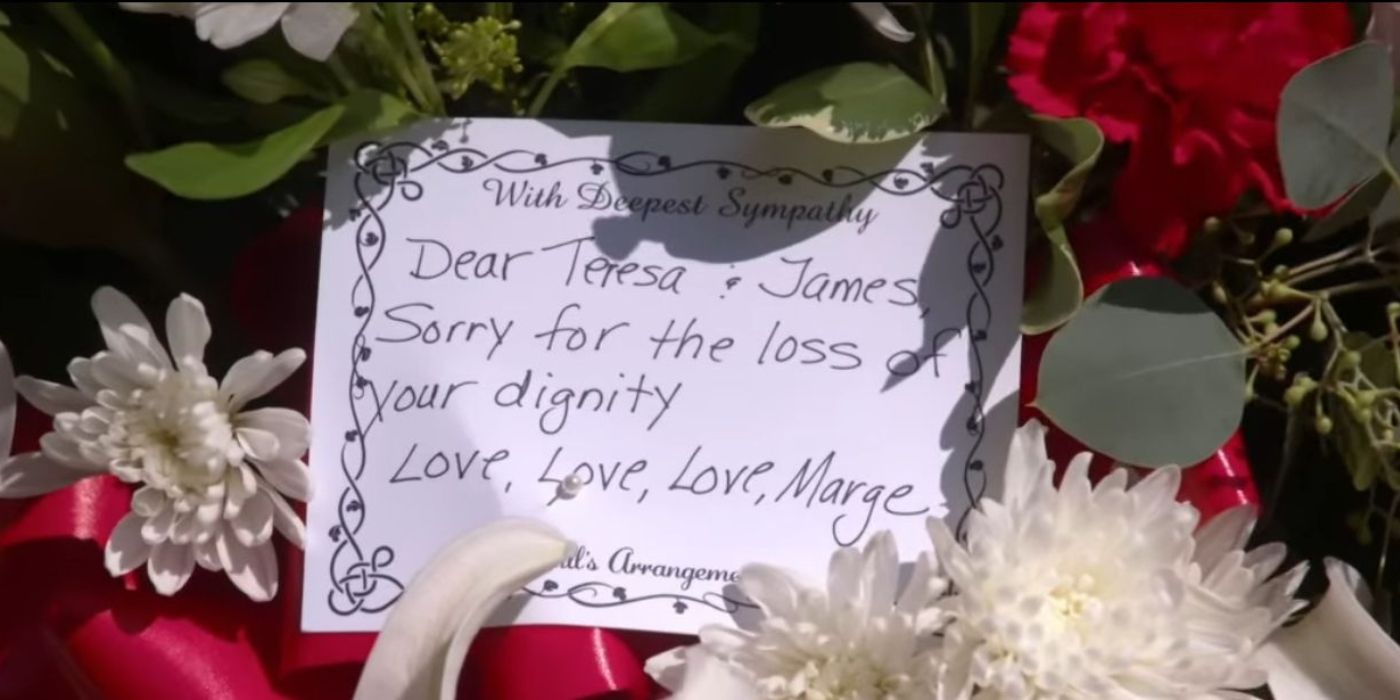 The note from the funeral wreath Margaret Josephs sent Teresa Giudice on 'RHONJ.'
