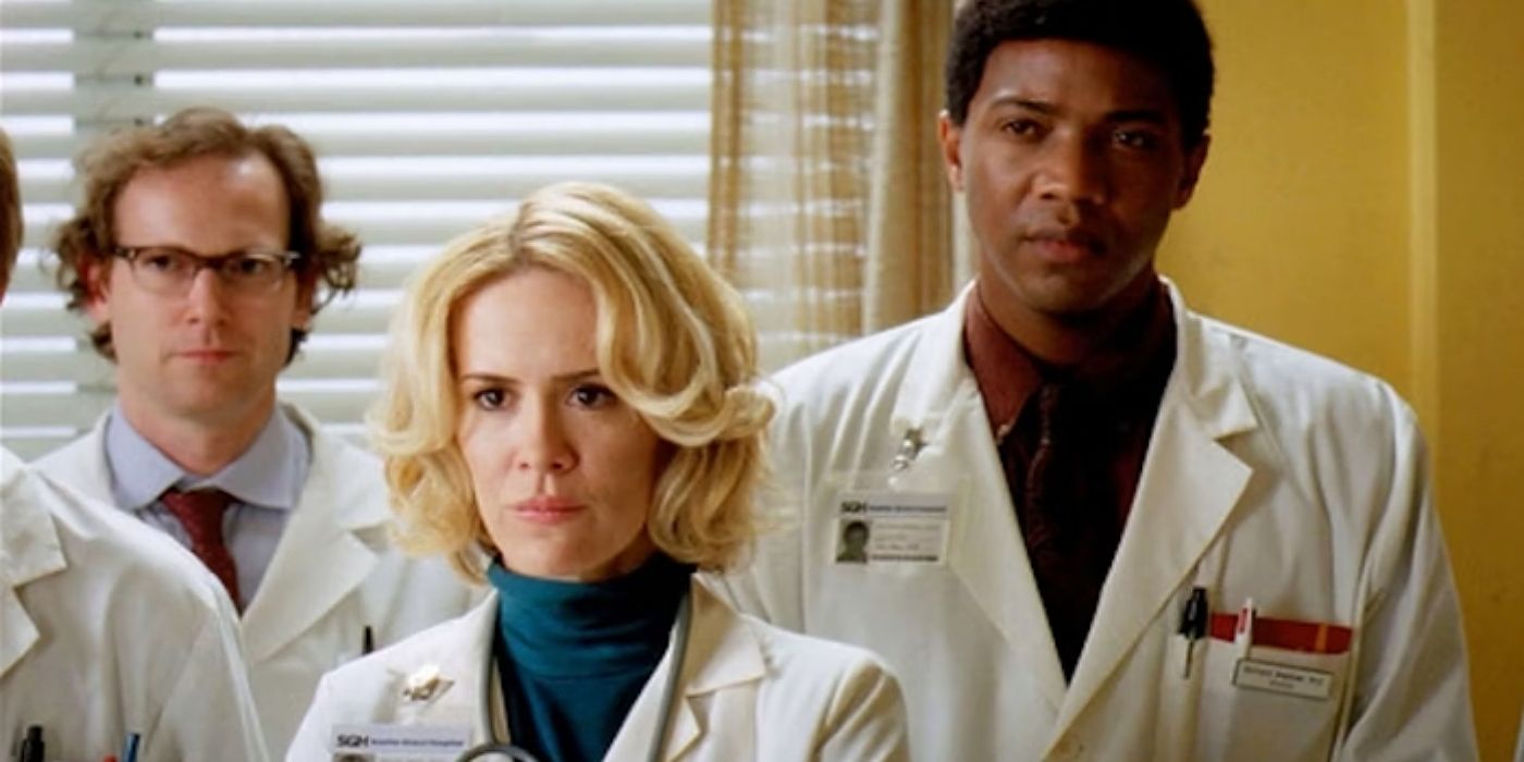 Richard Webber and Ellis Grey in Grey's Anatomy during their residency 