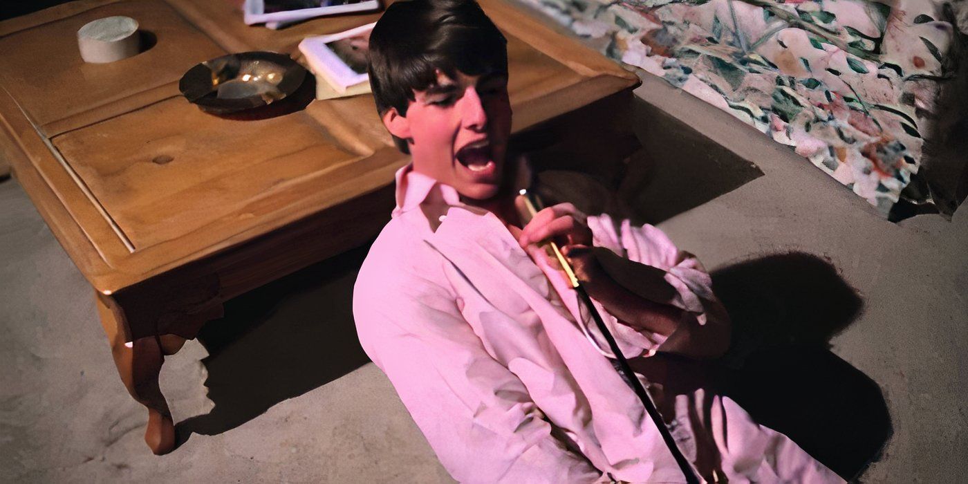 Tom Cruise sings into a fireplace poker in 'Risky Business'