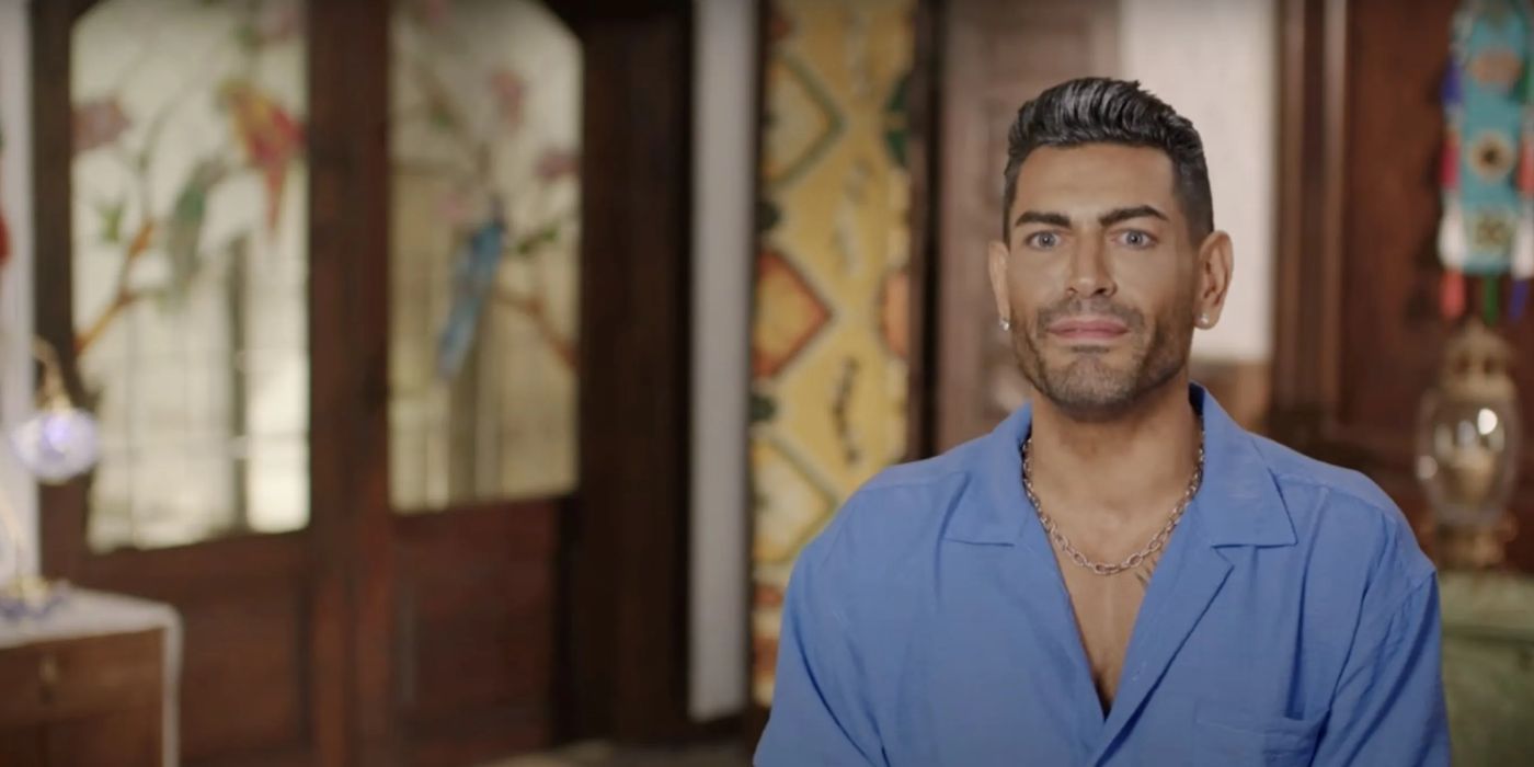 Sarper Güven sits and talks in a confessional sement from 90 Day Fiance: The Other Way.