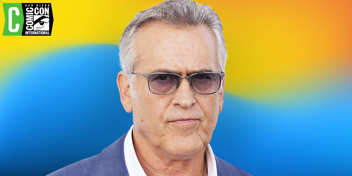 Custom image of Bruce Campbell posing for photos at SDCC 2024 