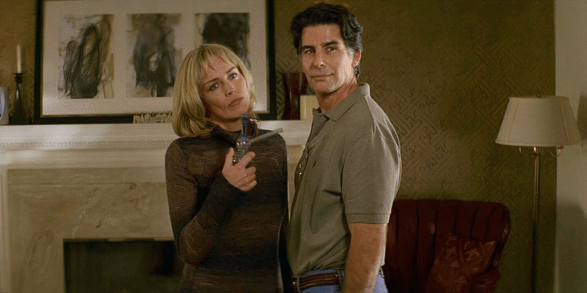 Sharon Stone standing with David Thornton in Alpha Dog (2006)