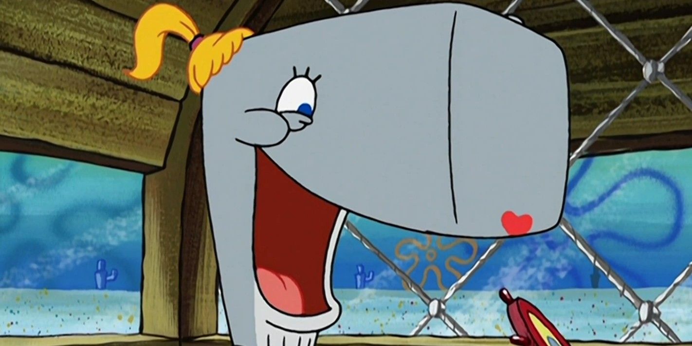 Pearl smiling with her mouth wide open in SpongeBob SquarePants.