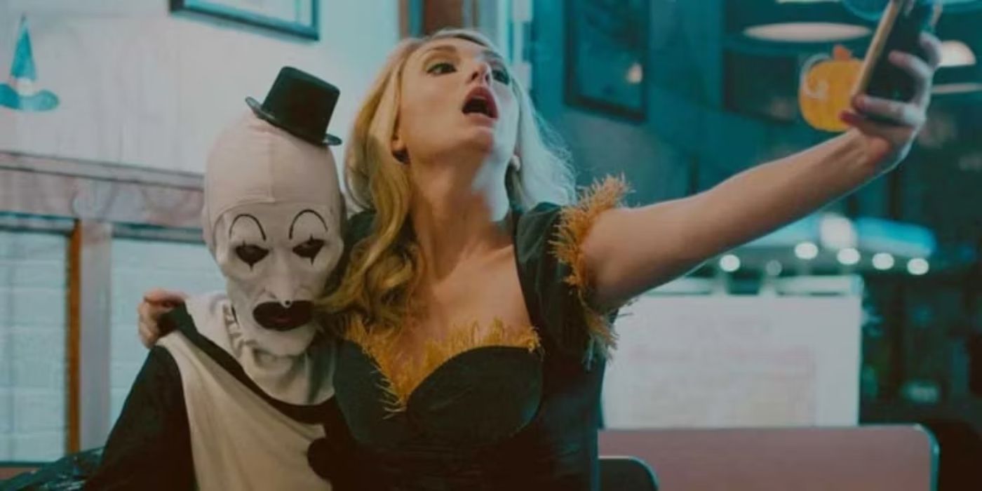 Still of Catherine Corcoran and David Howard Thornton from Terrifier (2016)