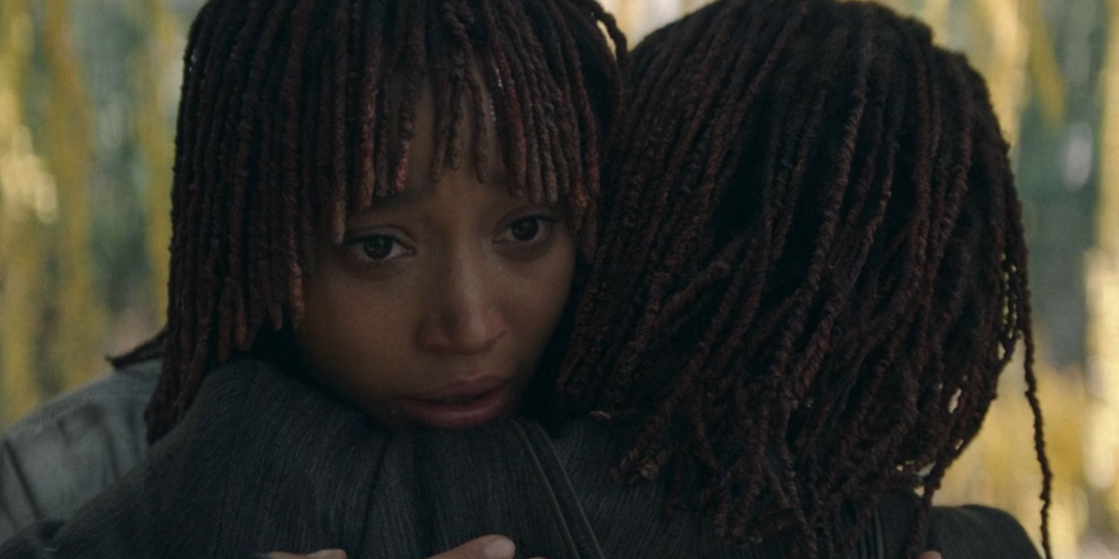 Mae and Osha (Amandla Stenberg) embracing before their final departure in The Acolyte finale