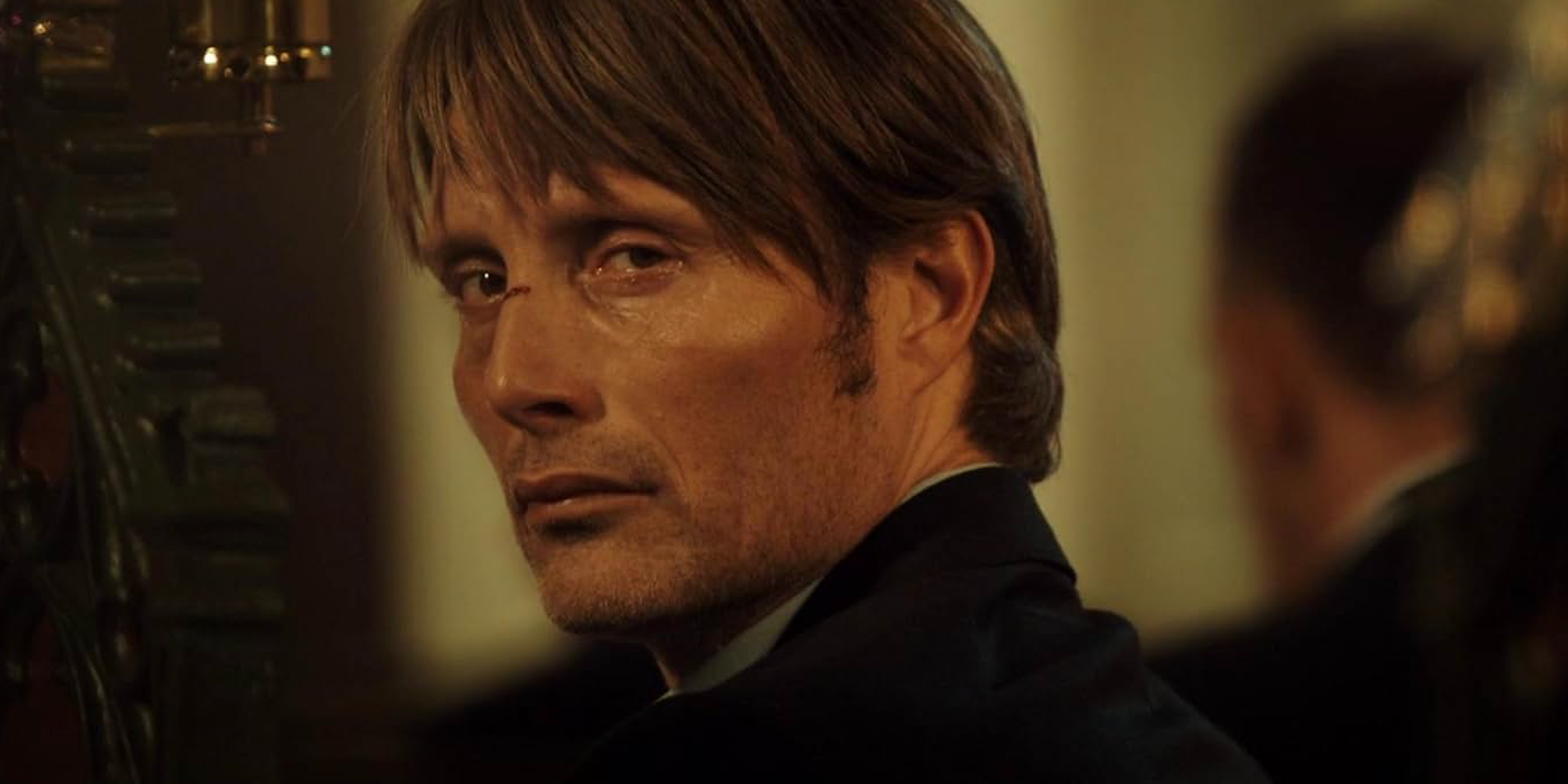 Mads Mikkelsen in the church scene in The Hunt