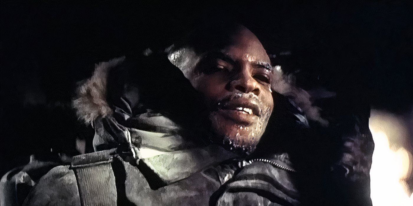 Childs (Keith David) starting to freeze outside at the end of &lsquo;The Thing&rsquo;