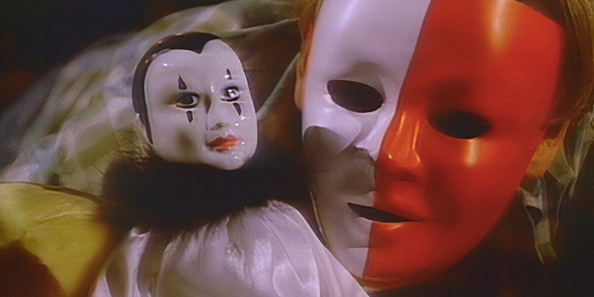 A porcelain doll and mask in The Twilight Zone (1985) The Toys of Caliban episode 