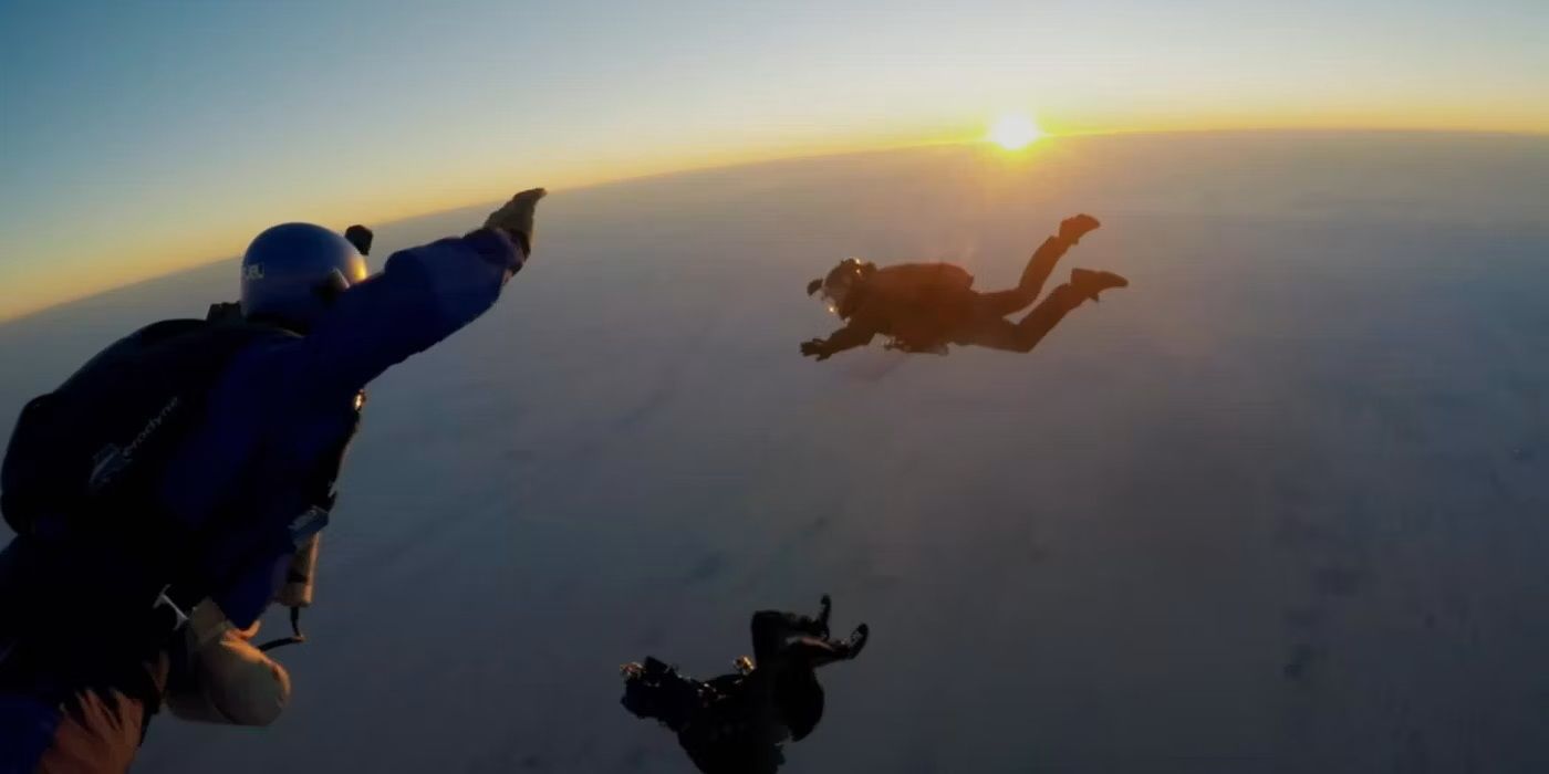 Tom Cruise performing a HALO jump in Mission: Impossible - Fallout