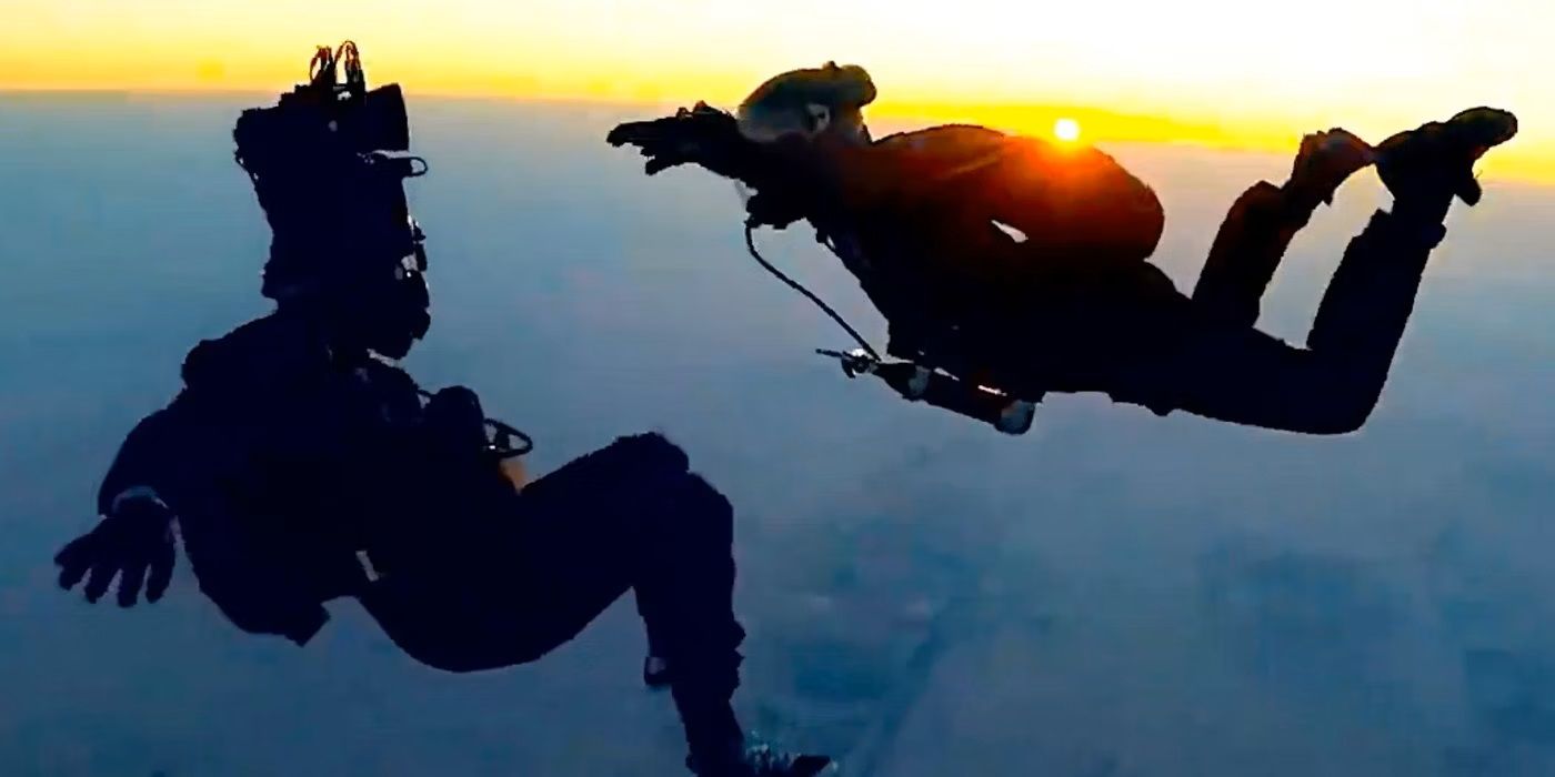 Tom Cruise performing a HALO jump in Mission: Impossible - Fallout