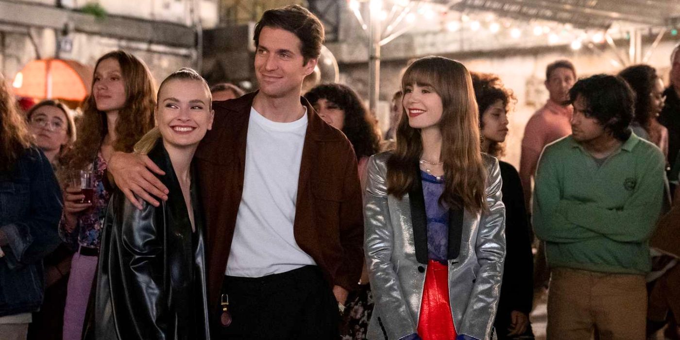 Lucas Bravo and Lily Collins in Emily in Paris