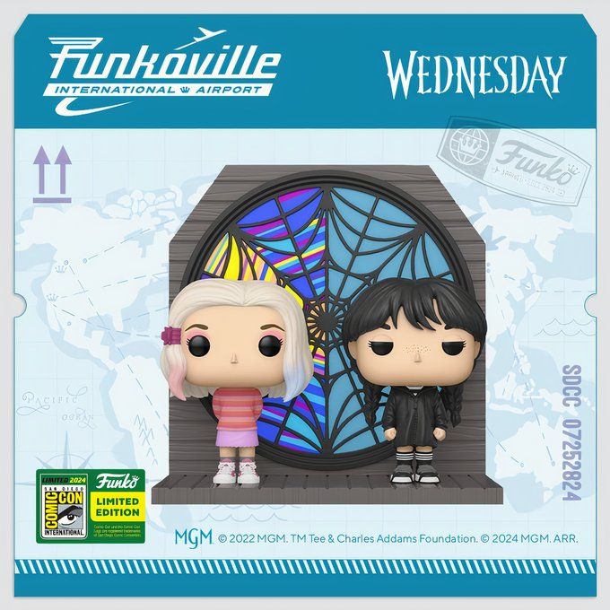 コミコン限定 ファンコポップ 『ウェンズデー』ウェンズデー & イーニッド レアFUNKO POP! ウェンズデー & イーニッド ステンドガラス限定
