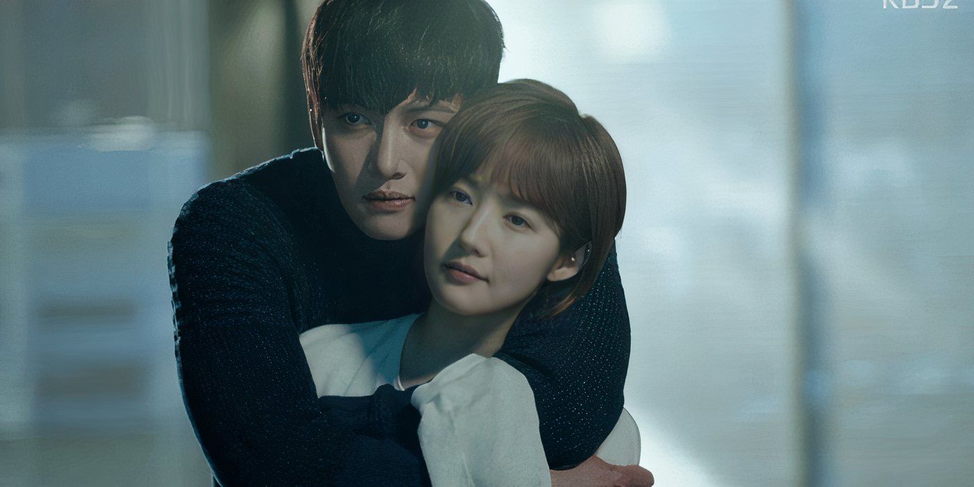 Young-shin and Jung-hoo holding onto each other, Healer-1