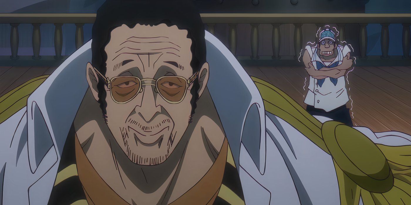 Admiral Kizaru in One Piece, preparing for a fight