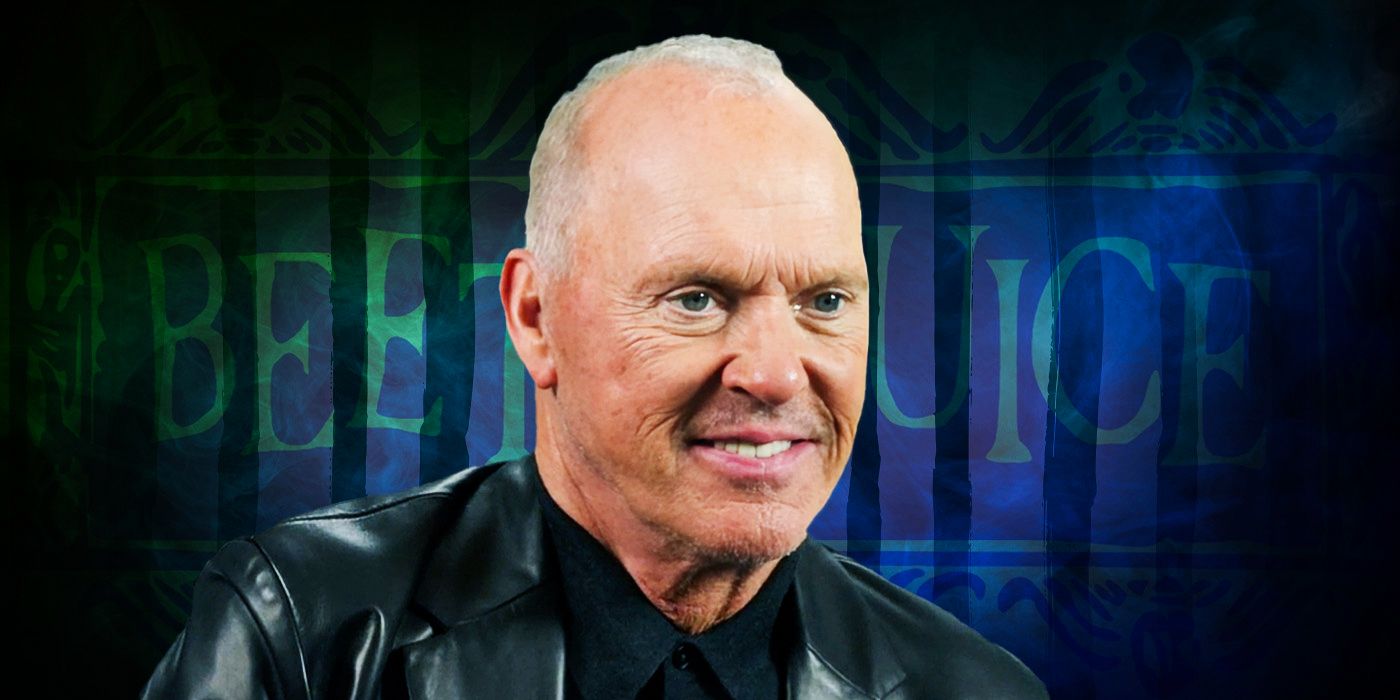 Imagen personalizada de Michael Keaton en la entrevista de Beetlejuice Beetlejuice