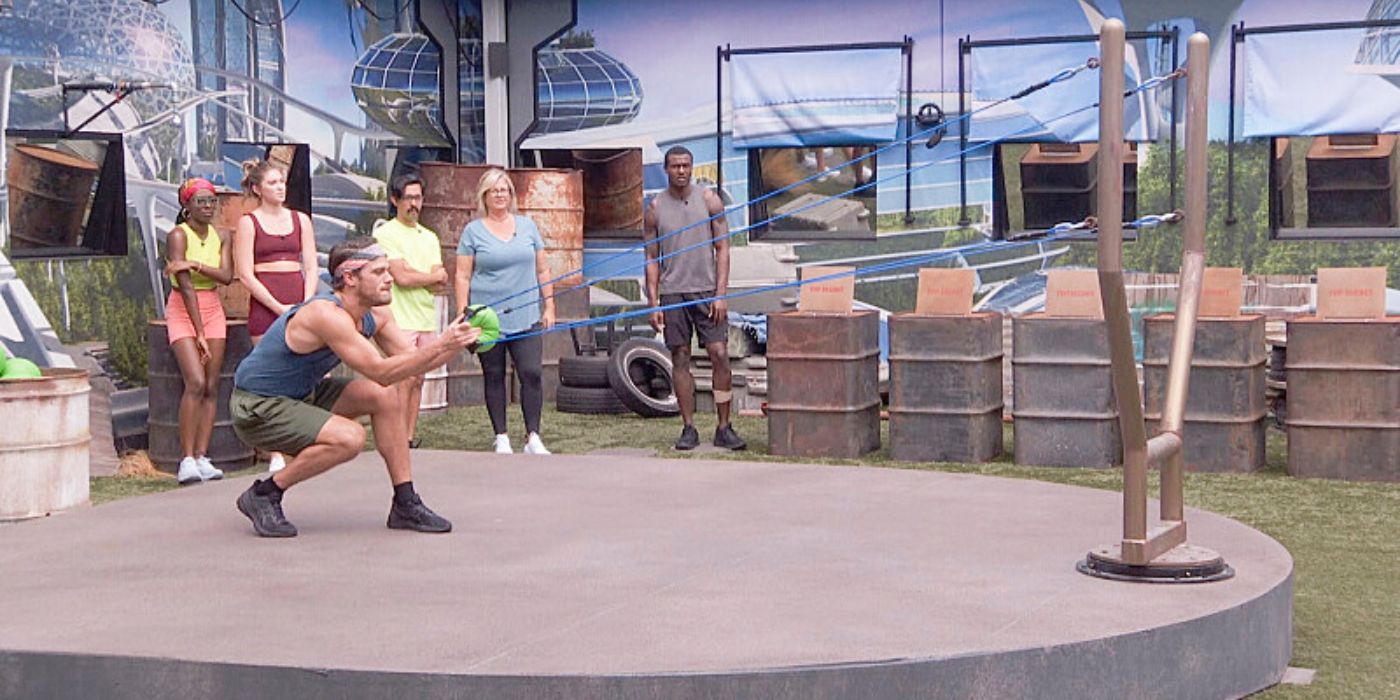 Tucker competes in the Power of Veto on 'Big Brother.'