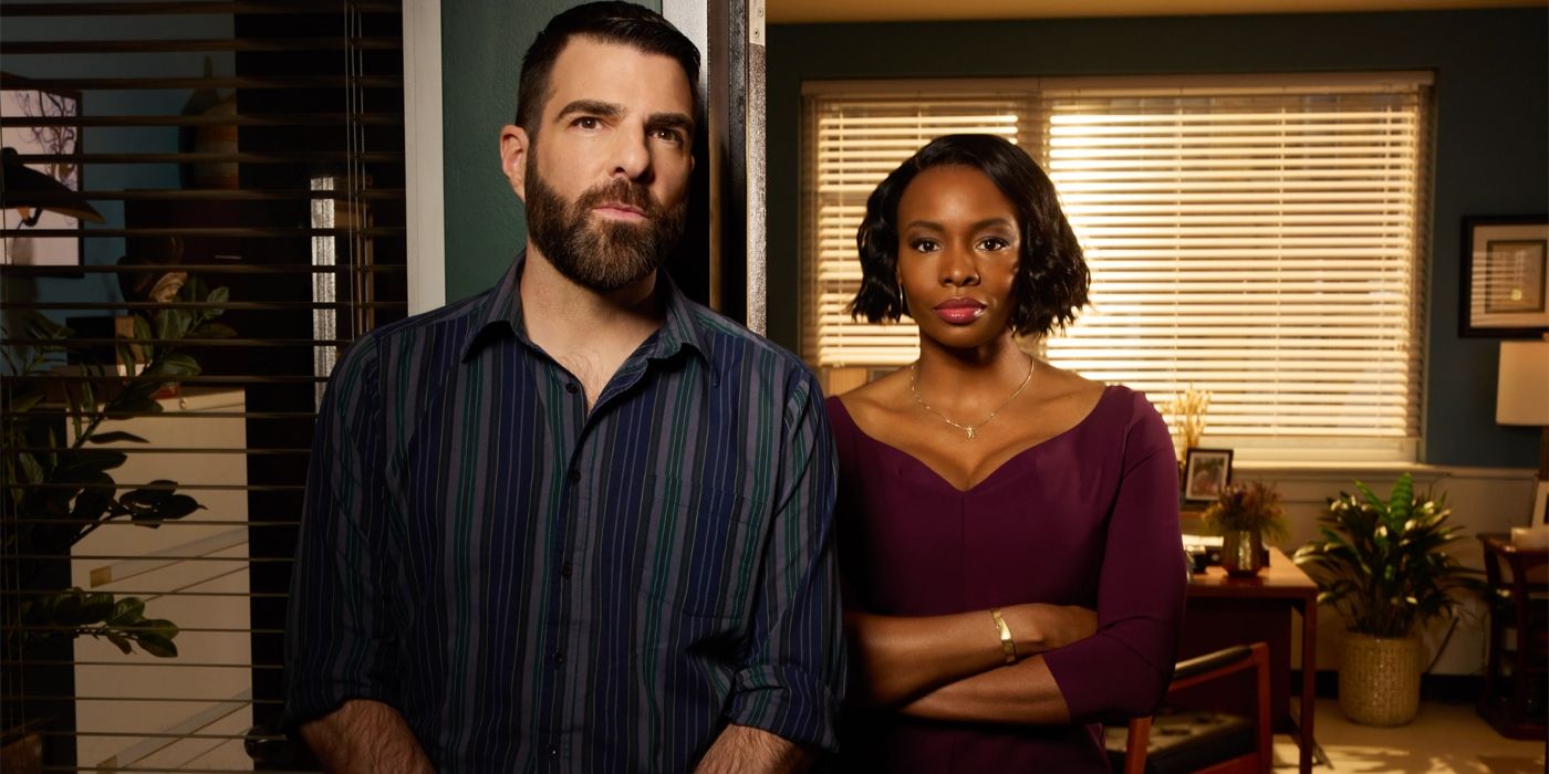 'Brilliant Minds' stars Zachary Quinto and Tamberla Perry in a promotional shot