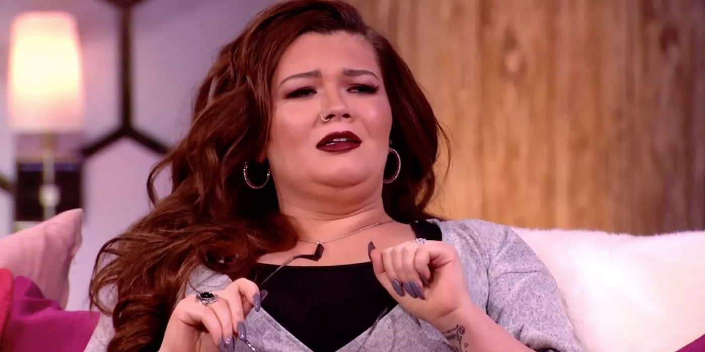 'Teen Mom' Star Amber Portwood looking surprised during an episode of the show