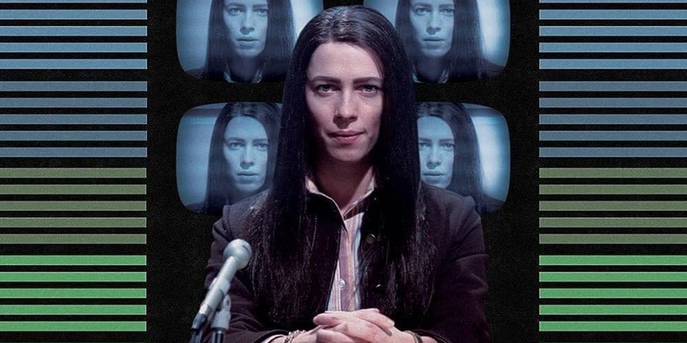 Rebecca Hall as Christine Chubbuck on a cropped poster for Christine