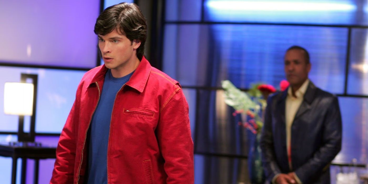 Clark looking shocked as he talks with John in Smallville