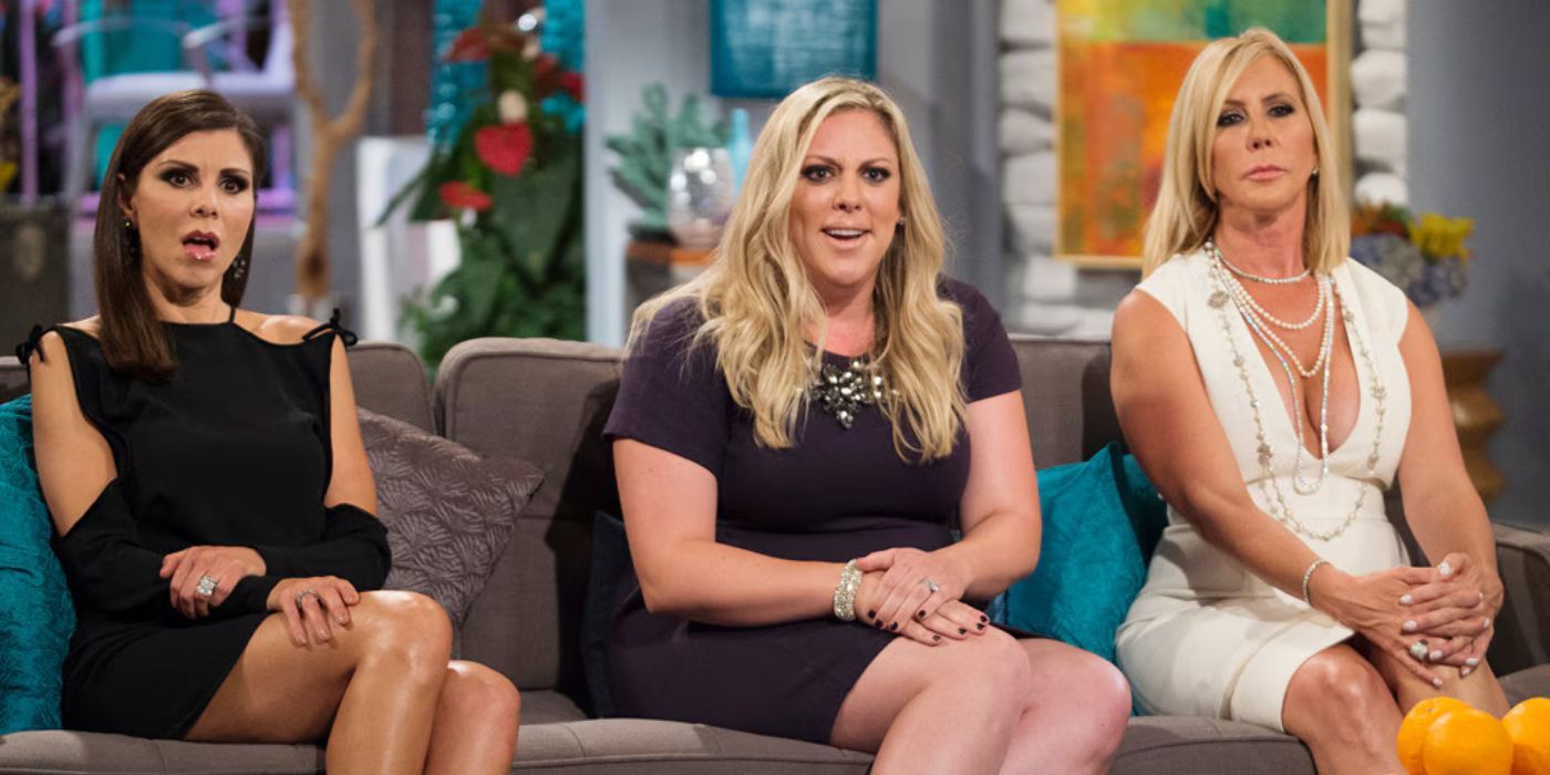 Heather Dubrow, Briana Culberson and Vicki gunvalso during the "RHOC" reunion.