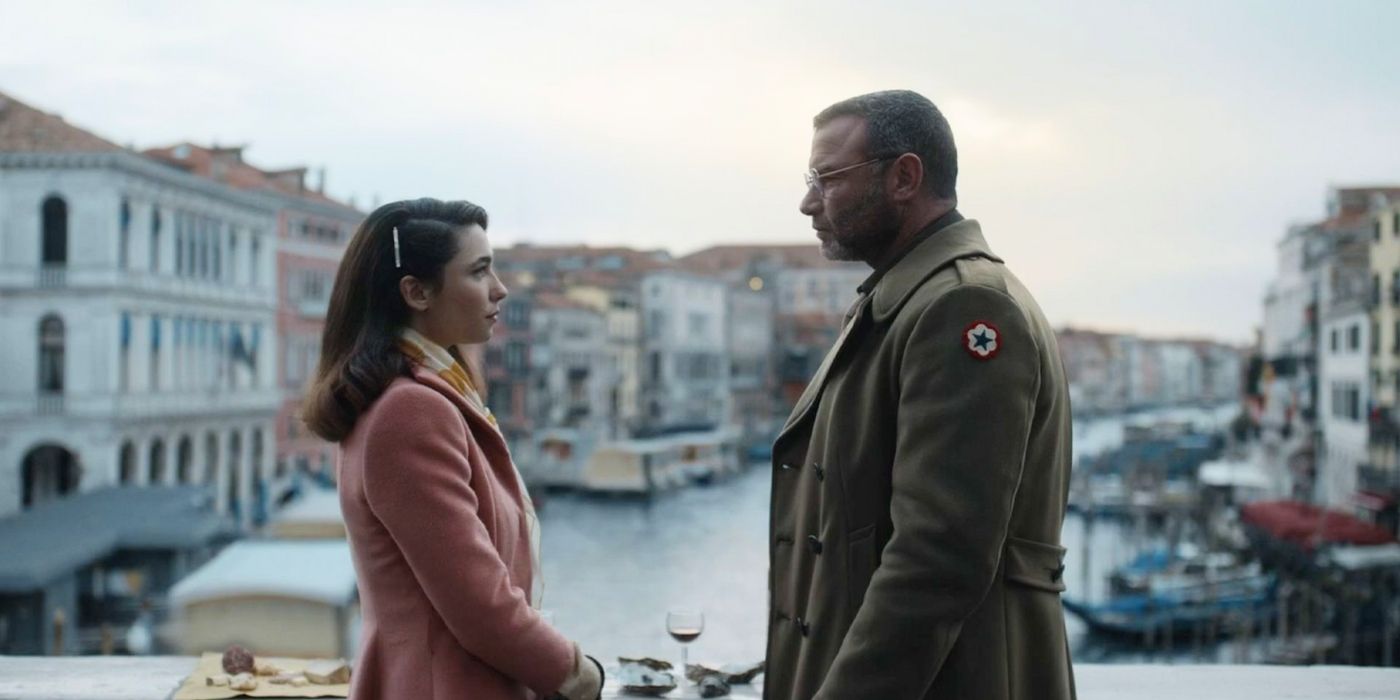 Matilda De Angelis and Liev Schreiber in Across the River and Into the Trees