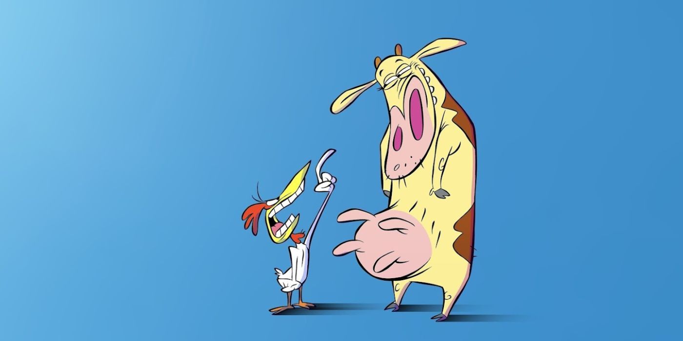 The promotional image for Cow and Chicken on YouTube TV