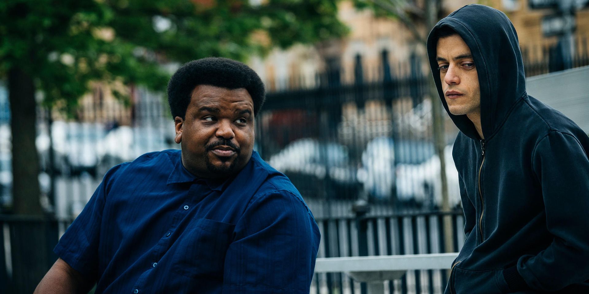 Craig Robinson and Rami Malek in 'Mr. Robot' season 3