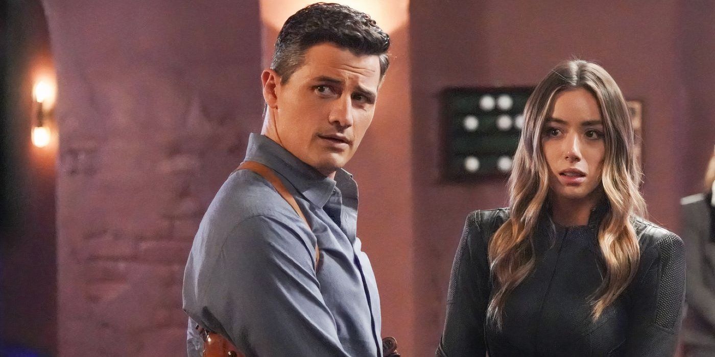 Daniel Sousa (Enver Leif Gjokaj) and Daisy (Chloe Bennet) in Marvel’s Agents of S.H.I.E.L.D