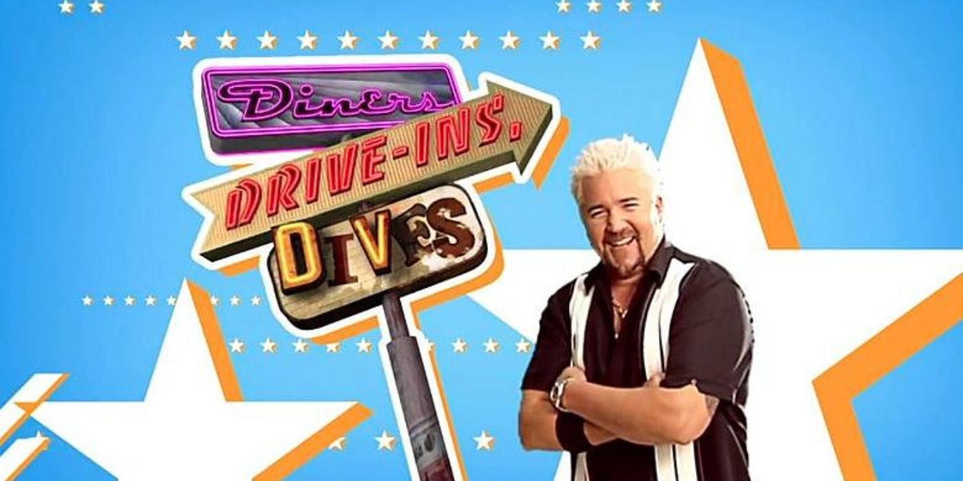 The logo for 'Diners, Drive-Ins, and Dives.'