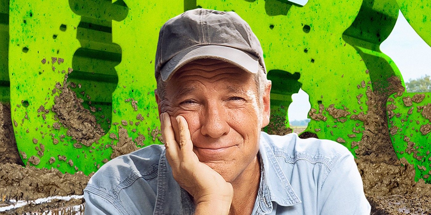 Mike Rowe sits front and center in a promotional poster for Dirty Jobs.